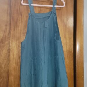 SHEIN Teal Blue Pinafore Jumper Dress